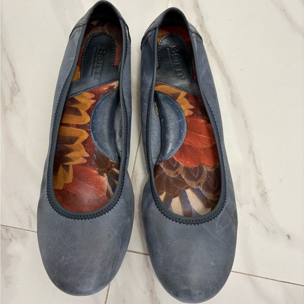 Born Blue Leather Julianne Ballet Flats